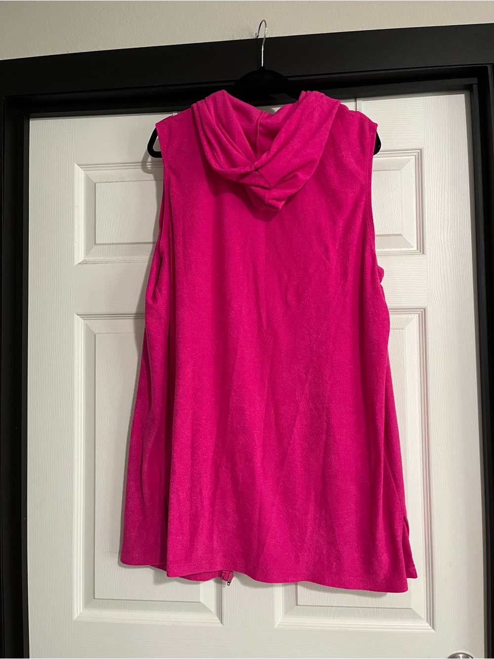 Hot Pink Sleeveless Hooded Coverup - Picture 3 of 5